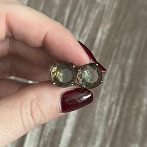 Smoky Stone Large Stud Earrings
